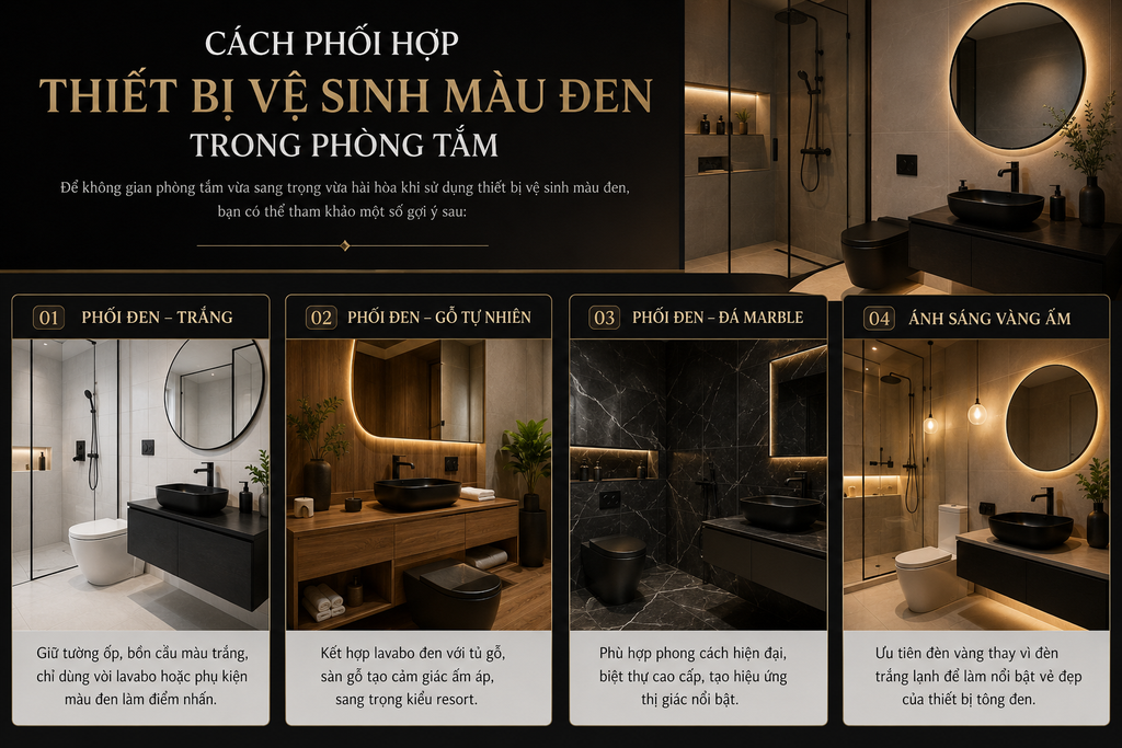 Thiết Bị Vệ Sinh Màu Đen Arrow