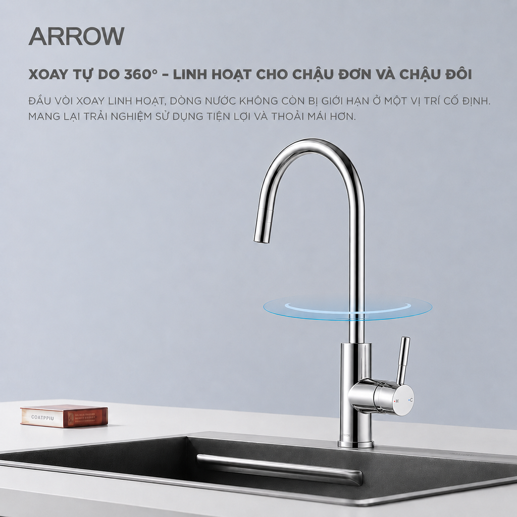 Vòi bếp nóng lạnh Arrow AG4510AM