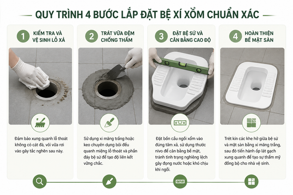 Bồn Cầu Ngồi Xổm: Lợi Ích Sức Khỏe & Kỹ Thuật Sứ Nung 1280°C