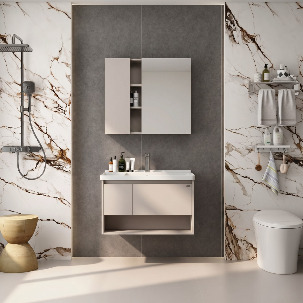 Bộ Tủ Lavabo Arrow ADGU9G3259-F/AP3259 và Tủ Gương Arrow AMJU9G3259-F
