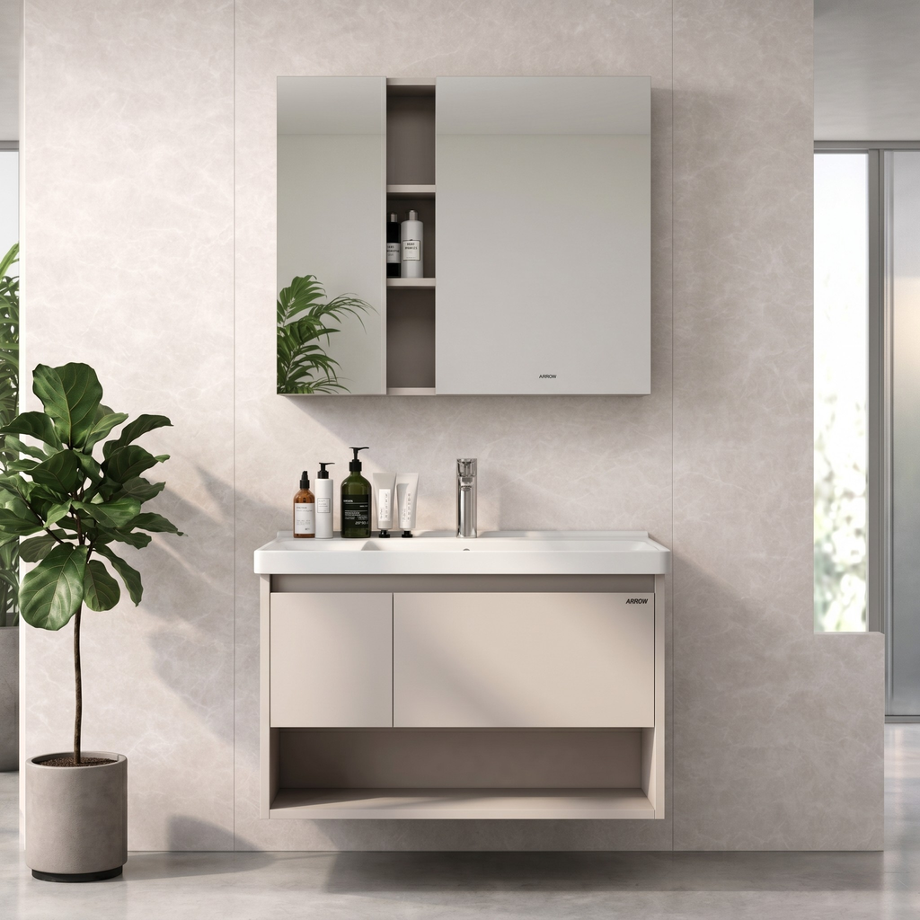 Bộ Tủ Lavabo Arrow ADGU9G3259-F/AP3259 và Tủ Gương Arrow AMJU9G3259-F