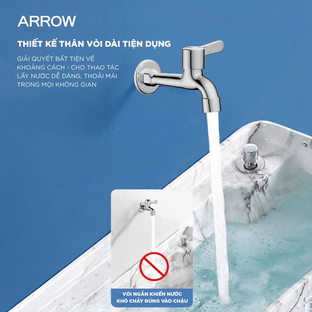 Vòi Hồ Lạnh Gắn Tường Arrow AD4603CP