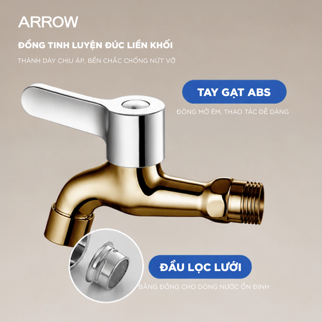 Vòi Hồ Lạnh Gắn Tường Arrow AD4603CP