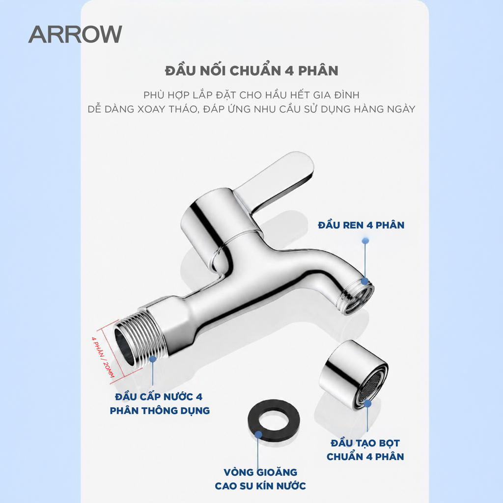 Vòi Hồ Lạnh Gắn Tường Arrow AD4603CP