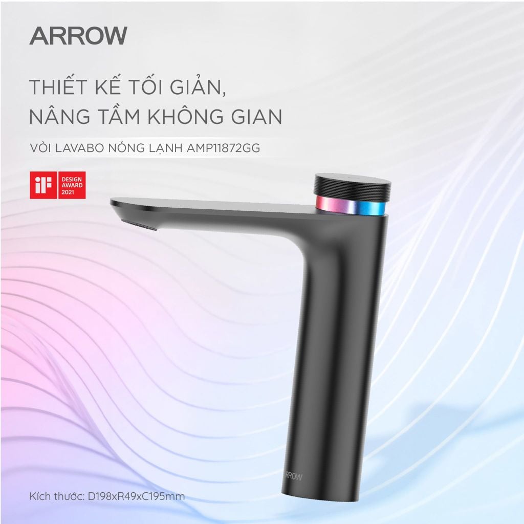 Vòi lavabo nóng lạnh Arrow AMP11872GG