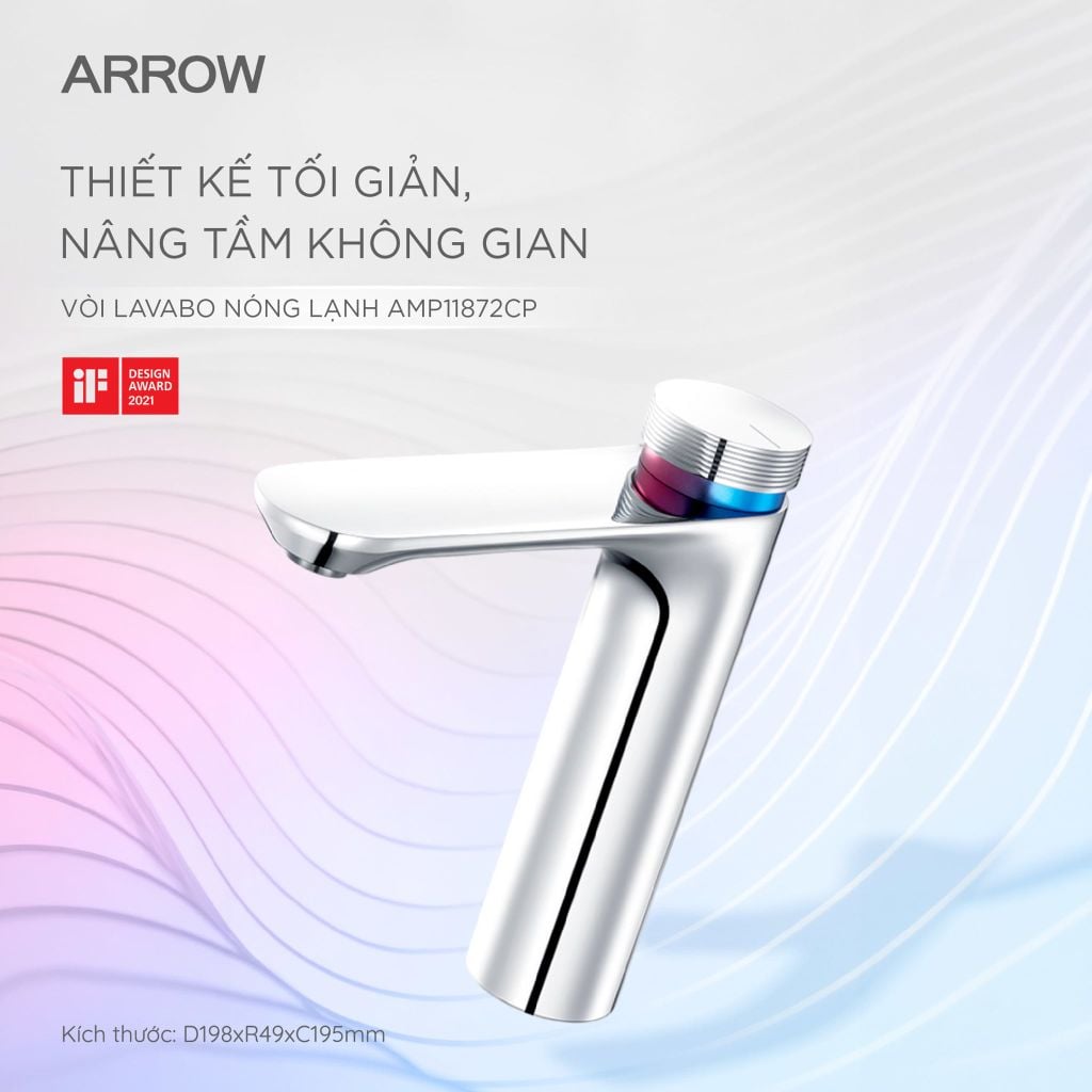Vòi lavabo nóng lạnh Arrow AMP11872CP