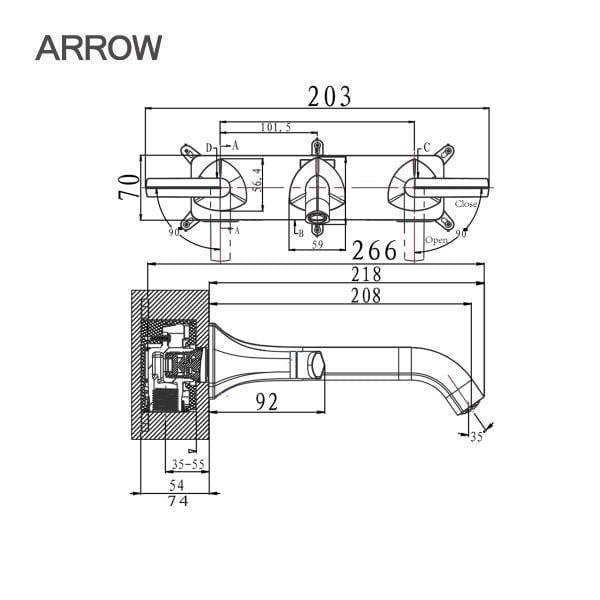 Vòi lavabo nóng lạnh Arrow AG4281CP