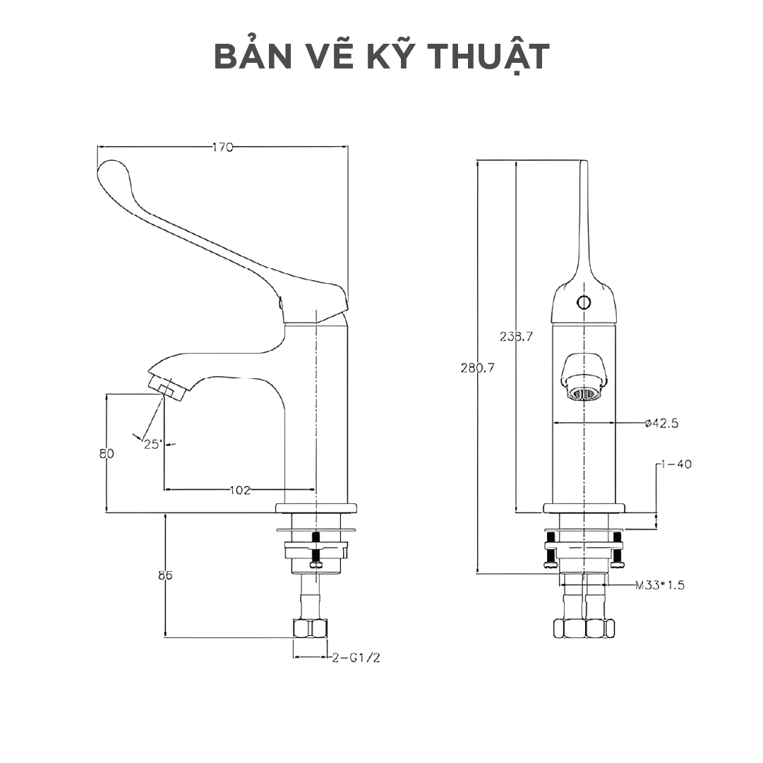 Vòi lavabo nóng lạnh Arrow AG4005