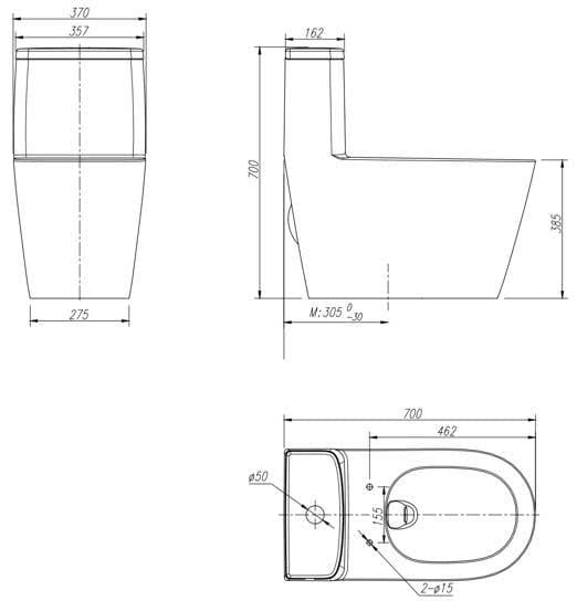 Bồn cầu một khối Arrow AB11027-1M/PG011-ZPA