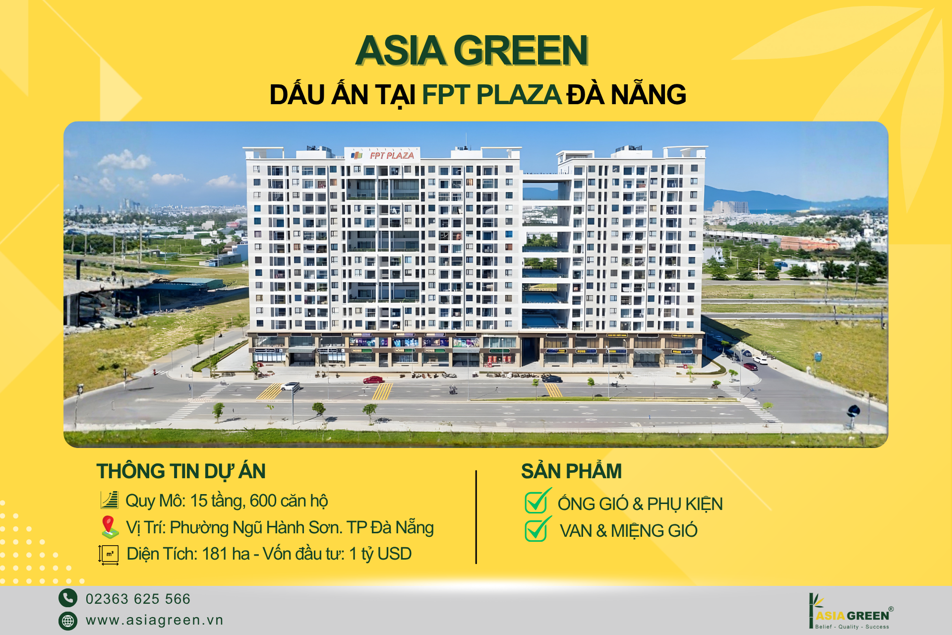DẤU ẤN TẠI FPT PLAZA ĐÀ NẴNG: ASIA GREEN NÂNG TẦM CHẤT LƯỢNG SỐNG TẠI ĐÔ THỊ CÔNG NGHỆ!