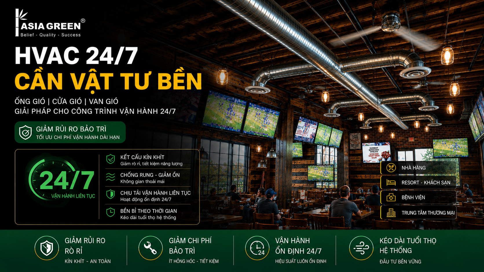Hệ Thống HVAC Vận Hành 24/7: Vì Sao Độ Bền Vật Tư Là Yếu Tố Quyết Định?