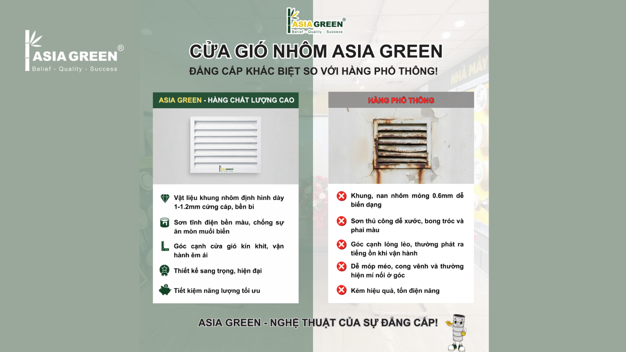 CỬA GIÓ NHÔM ASIA GREEN: ĐẲNG CẤP KHÁC BIỆT GÌ SO VỚI HÀNG PHỔ THÔNG TRÊN THỊ TRƯỜNG?