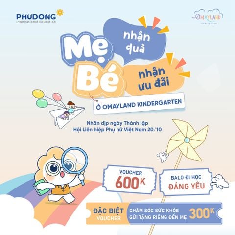 20/10, MẸ NHẬN QUÀ – BÉ NHẬN ƯU ĐÃI Ở OMAYLAND KINDERGARTEN