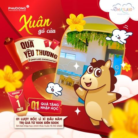 “XUÂN GÕ CỬA – QUÀ YÊU THƯƠNG” Ở OMAYLAND KINDERGARTEN