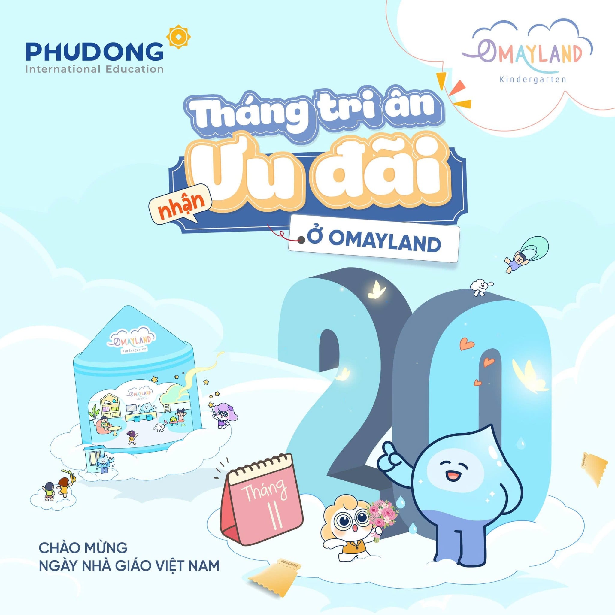 THÁNG TRI ÂN, NHẬN ƯU ĐÃI Ở OMAYLAND KINDERGARTEN