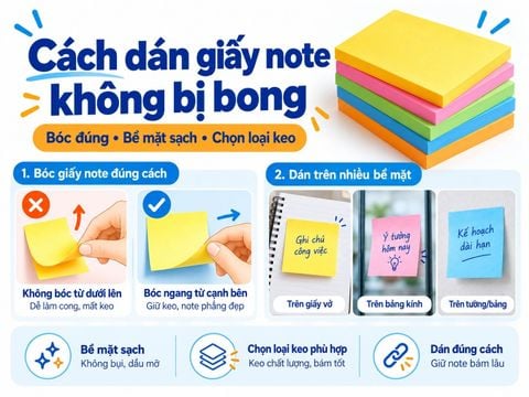 Cách dán giấy note không bị bong: bóc đúng và chọn loại keo
