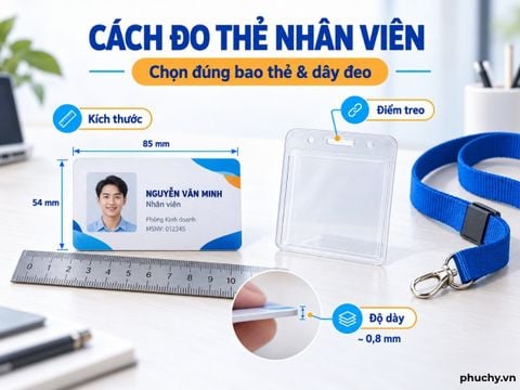 Cách đo thẻ nhân viên để chọn bao thẻ và dây đeo phù hợp