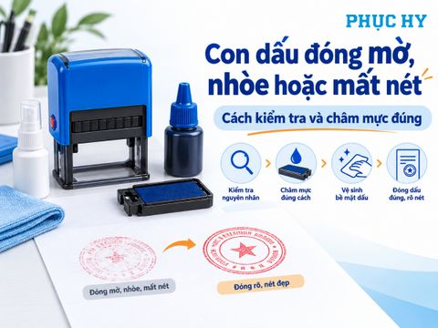 Con dấu đóng mờ, nhòe hoặc mất nét: cách kiểm tra và châm mực đúng
