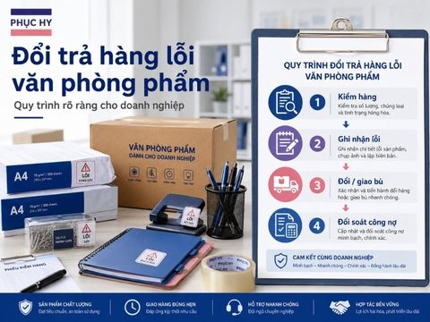 Đổi trả hàng lỗi khi mua văn phòng phẩm sỉ cho doanh nghiệp