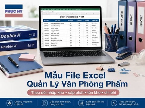 Mẫu file excel quản lý cấp phát văn phòng phẩm cho doanh nghiệp