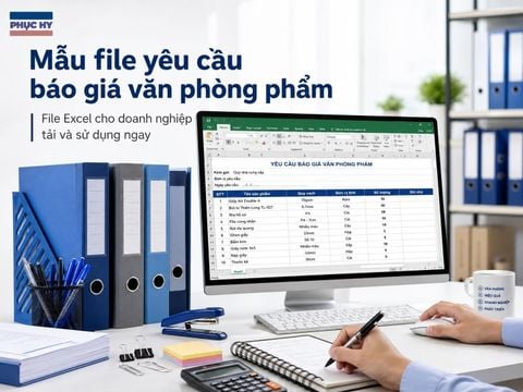 Mẫu file yêu cầu báo giá văn phòng phẩm excel | tải miễn phí