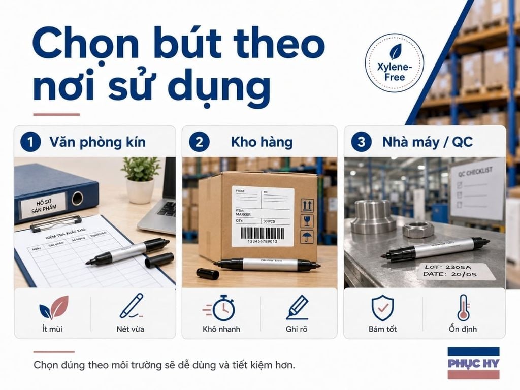 Cách chọn bút lông dầu theo môi trường sử dụng