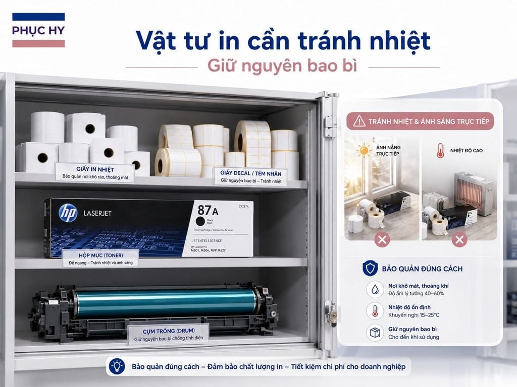 Giấy in nhiệt tem nhãn toner cần bảo quản đúng cách