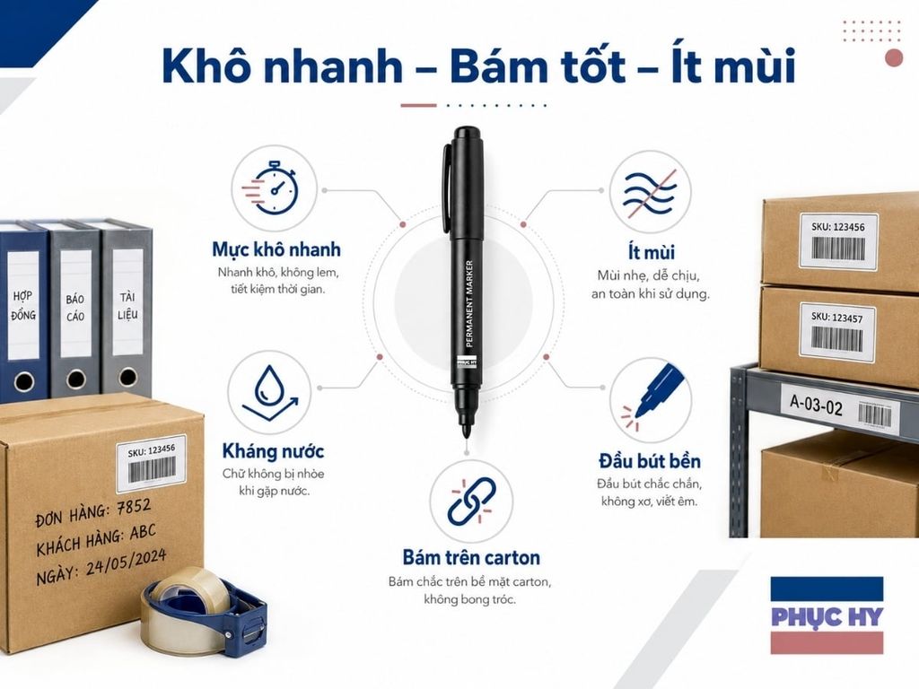 Các đặc tính quan trọng của bút lông dầu cho doanh nghiệp