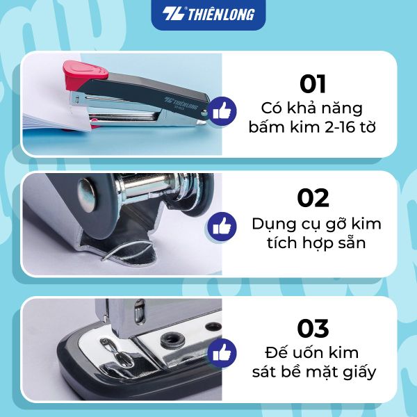 Bấm kim trợ lực số 10 ST-23 Thiên Long – Bấm nhẹ hơn 50%
