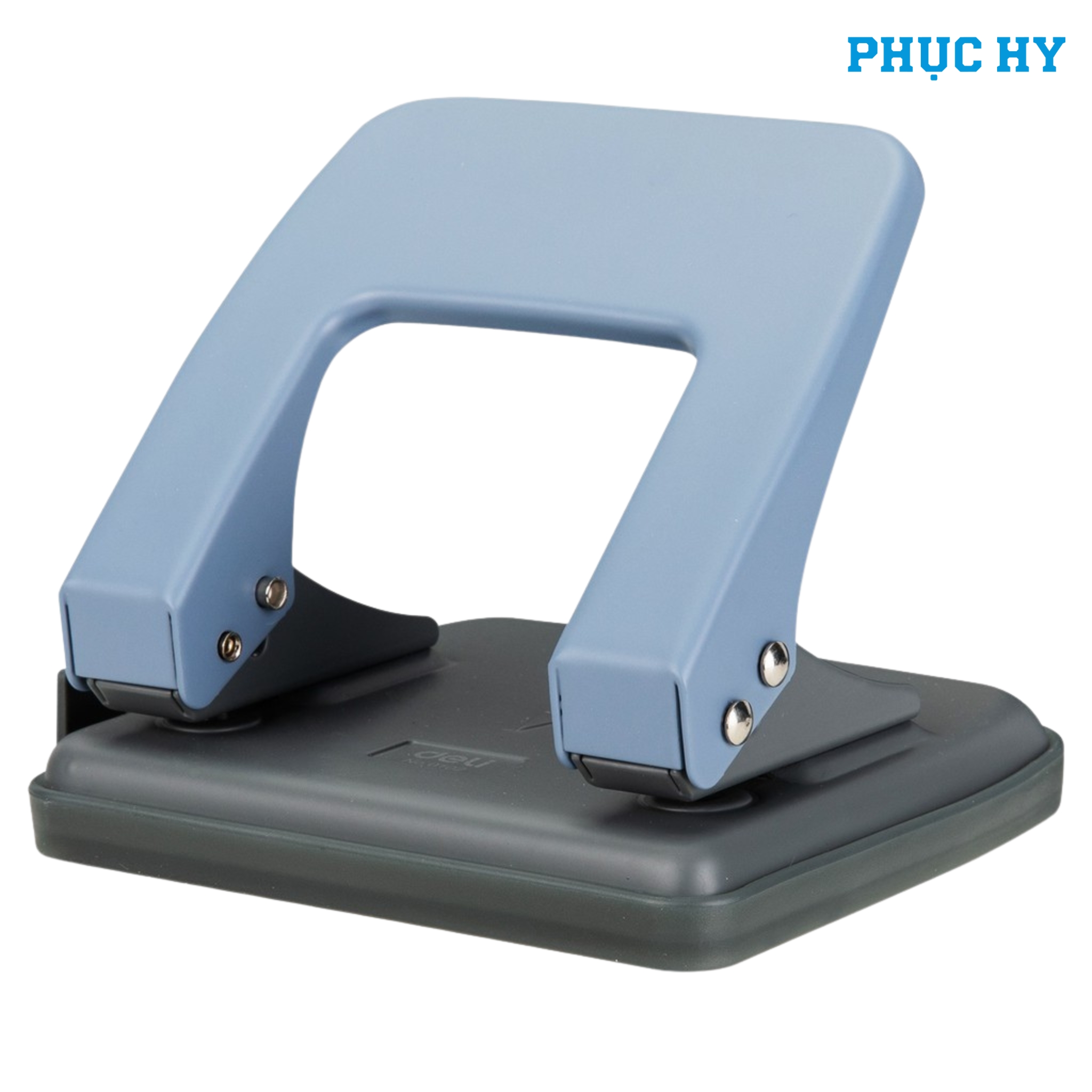 Bấm lỗ 2 lỗ Deli E0102 20 tờ màu xanh đặt bàn