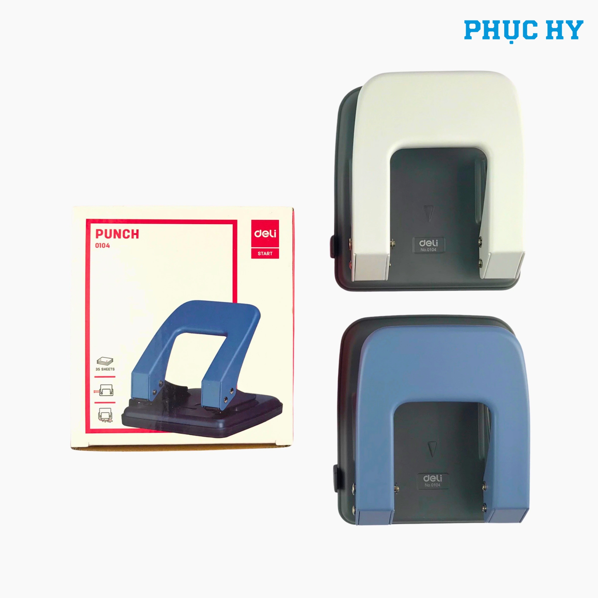 Bấm lỗ Deli E0104 35 tờ dùng cho văn phòng