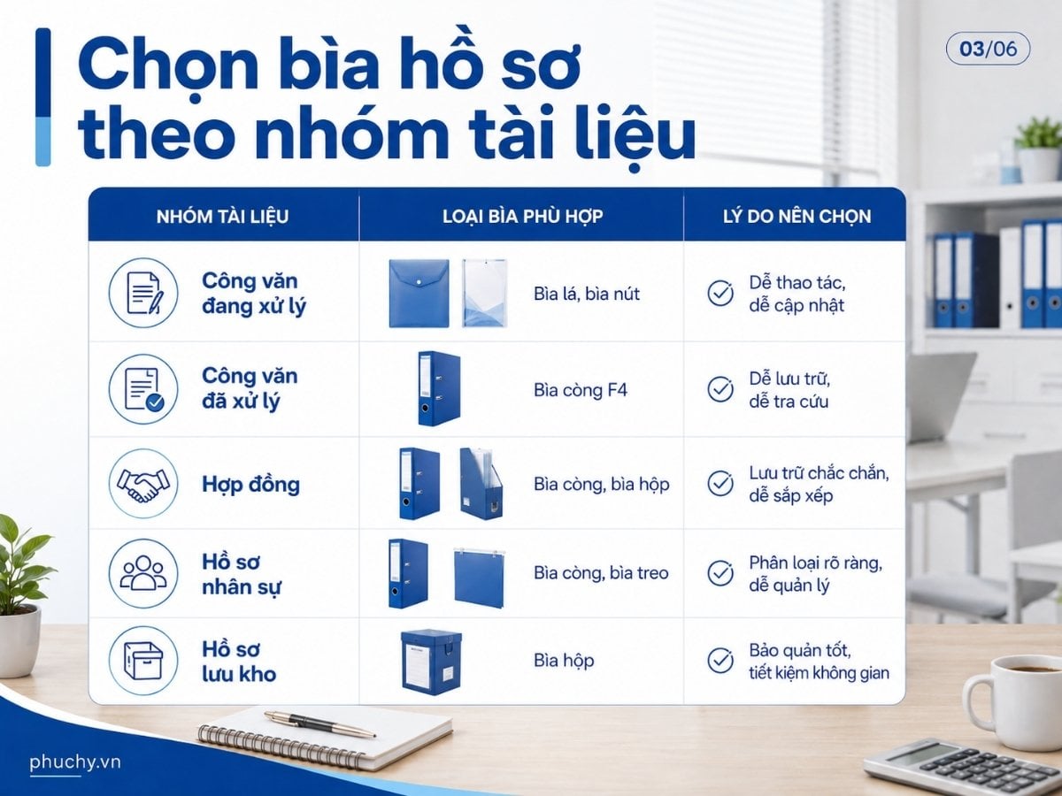 Bảng chọn bìa hồ sơ theo công văn hợp đồng hồ sơ nhân sự và hồ sơ lưu kho