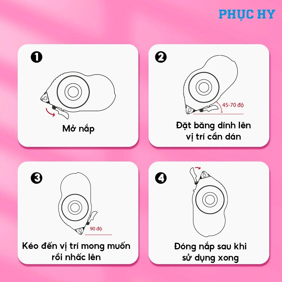 Hướng dẫn sử dụng băng dính kéo 2 mặt Thiên Long GT-001 đúng cách