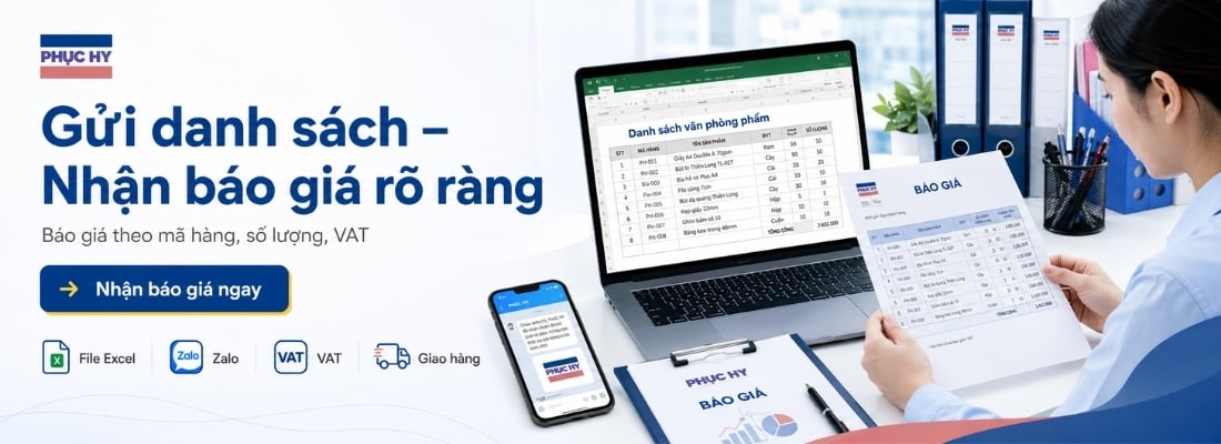 Báo giá văn phòng phẩm doanh nghiệp theo danh sách tại Phục Hy
