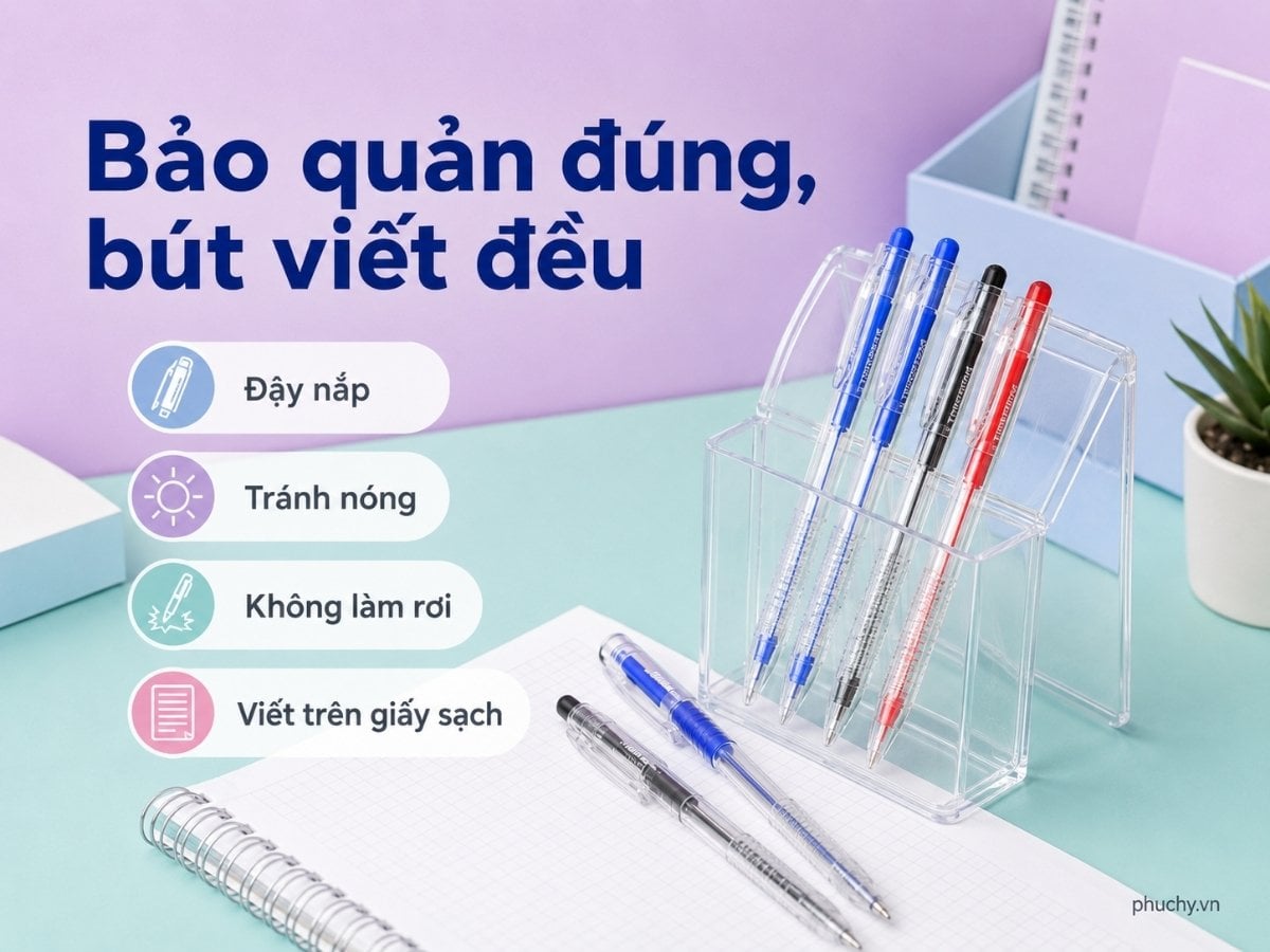 Cách bảo quản bút bi để không bị tắc mực