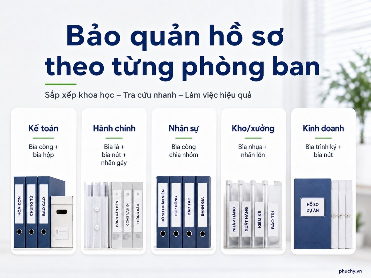 Bảo quản hồ sơ giấy theo từng phòng ban trong doanh nghiệp