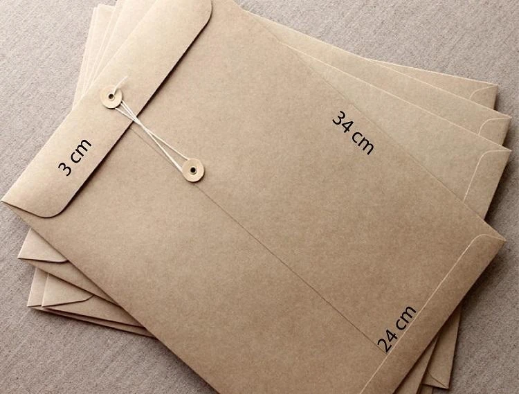 Bao thư Kraft khổ lớn 24 x 34 cm nắp 3 cm