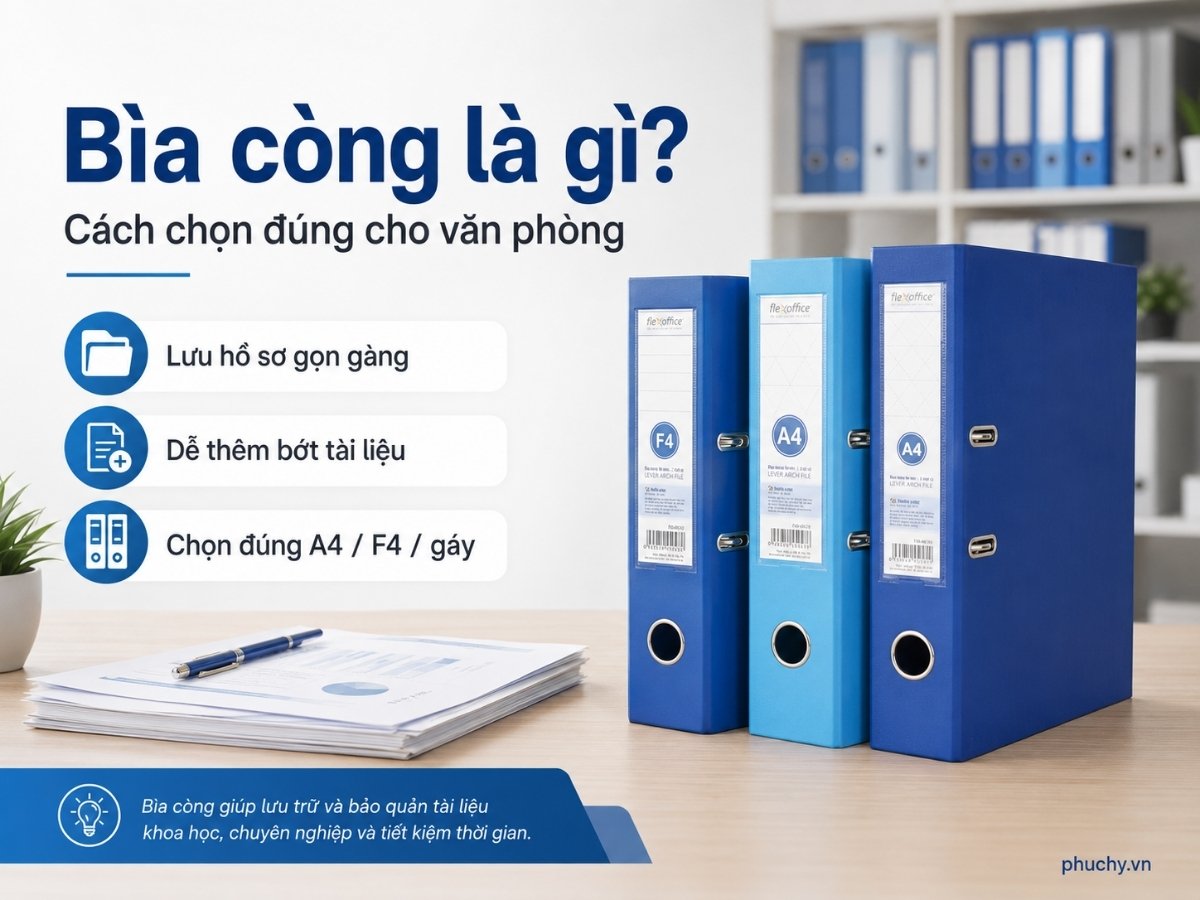 Bìa còng A4 F4 dùng lưu trữ hồ sơ văn phòng