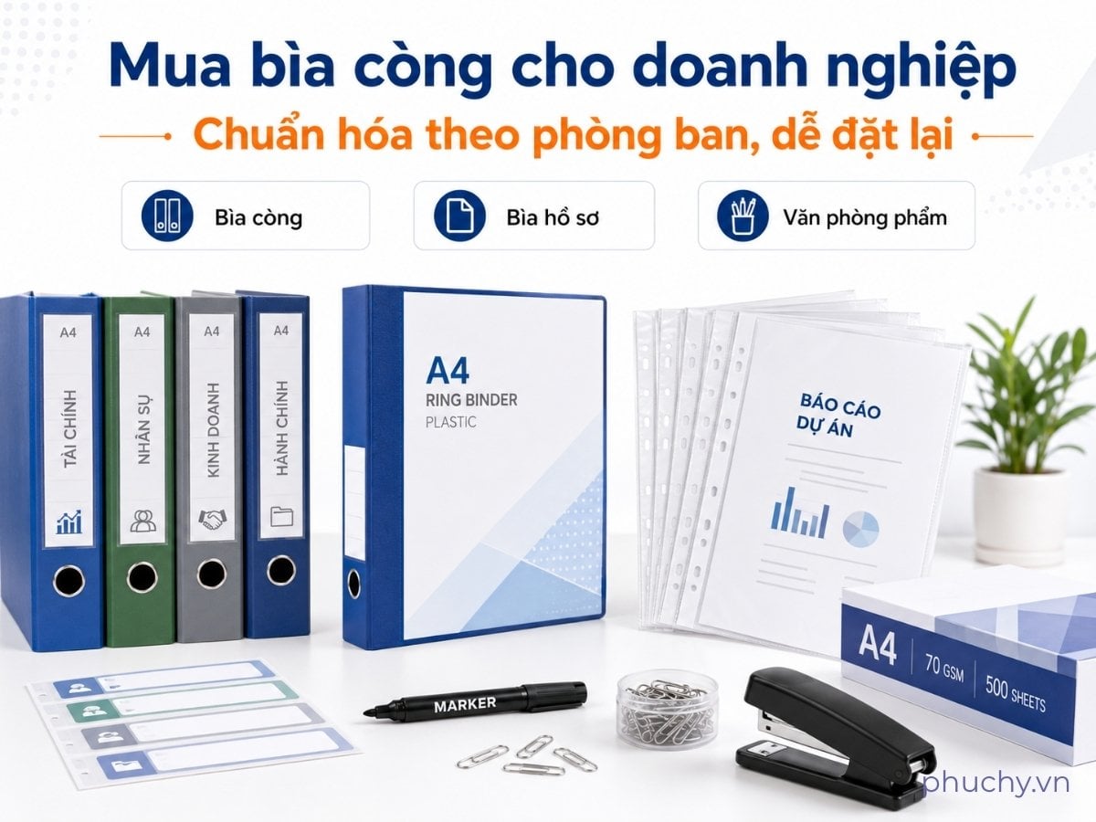 Bìa còng và văn phòng phẩm cho doanh nghiệp