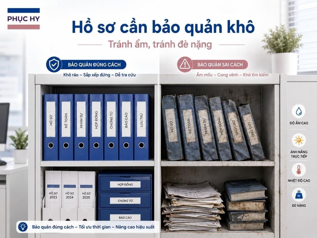 Bìa hồ sơ bìa còng bị ẩm mốc cong vênh
