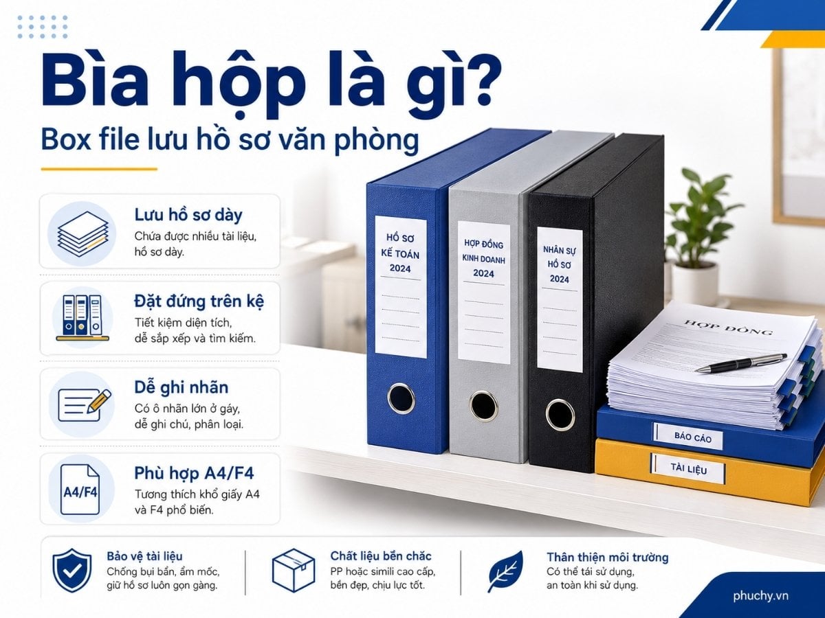 Bìa hộp là gì và cách dùng box file lưu hồ sơ văn phòng
