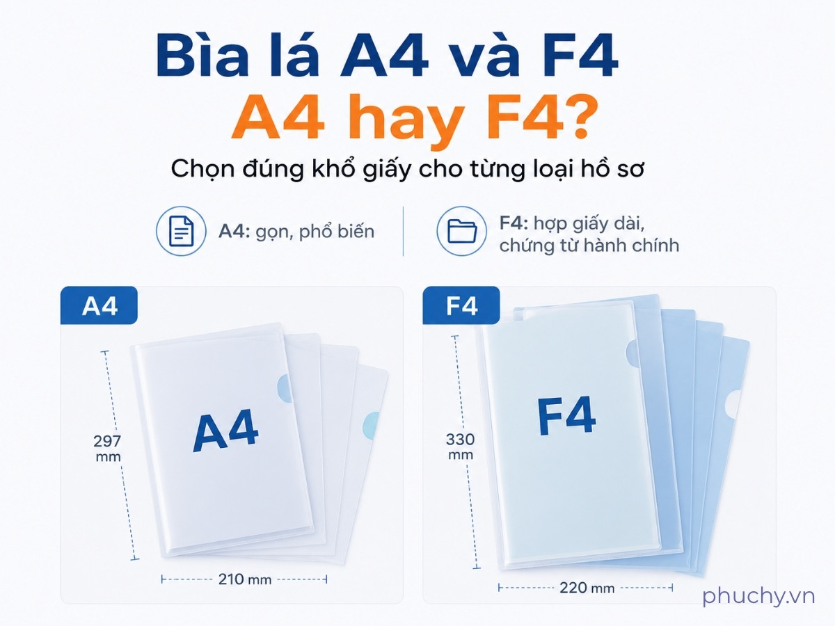 Bìa lá A4 và F4 dùng lưu tài liệu văn phòng