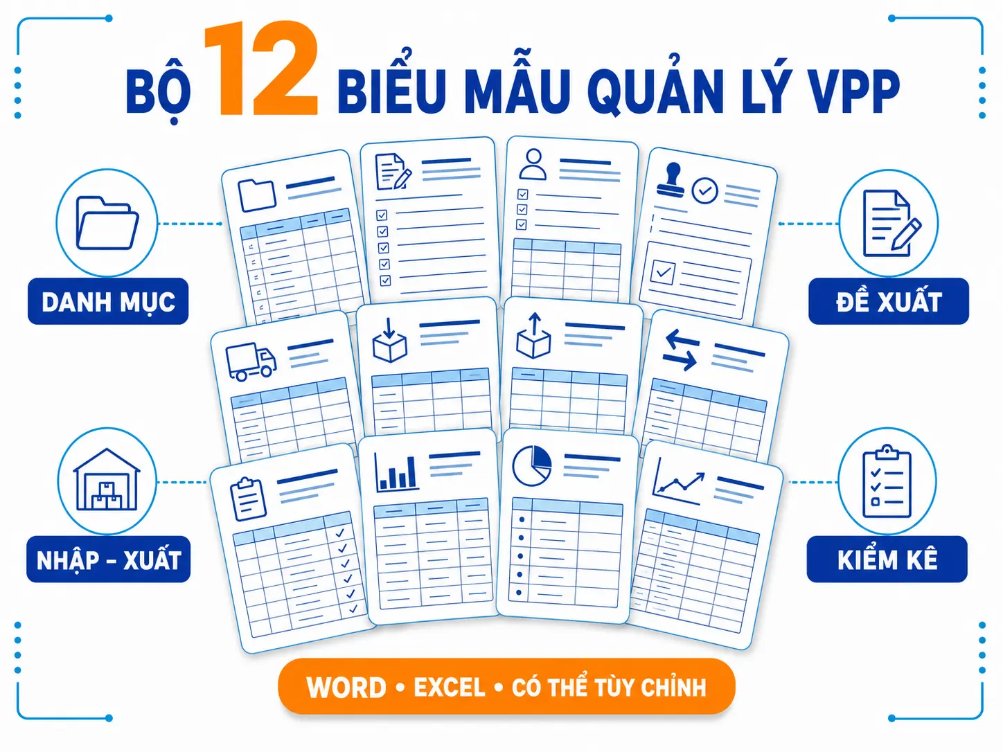 Bộ 12 biểu mẫu quản lý văn phòng phẩm Word và Excel dành cho doanh nghiệp