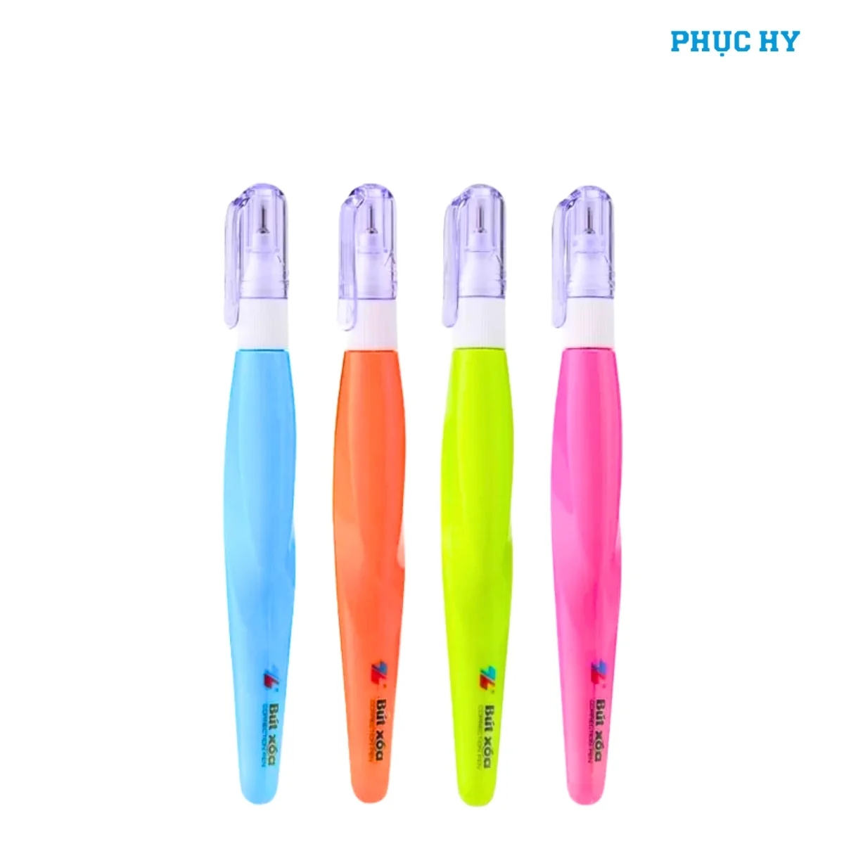 Bộ 4 màu bút xóa Thiên Long CP-06 7ml gồm xanh dương, cam, xanh lá và hồng