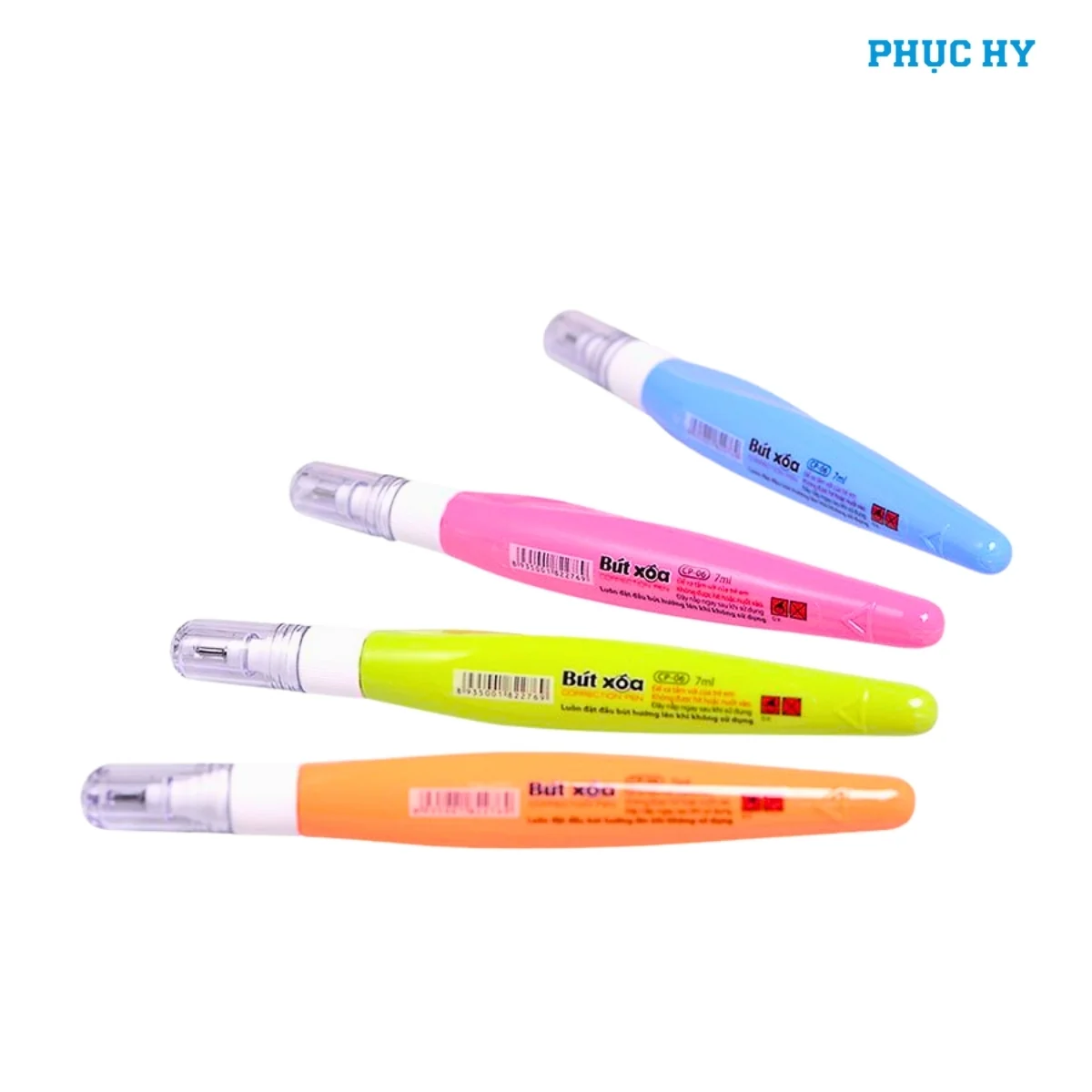 Bộ 4 màu bút xóa Thiên Long CP-06 7ml chụp góc nghiêng