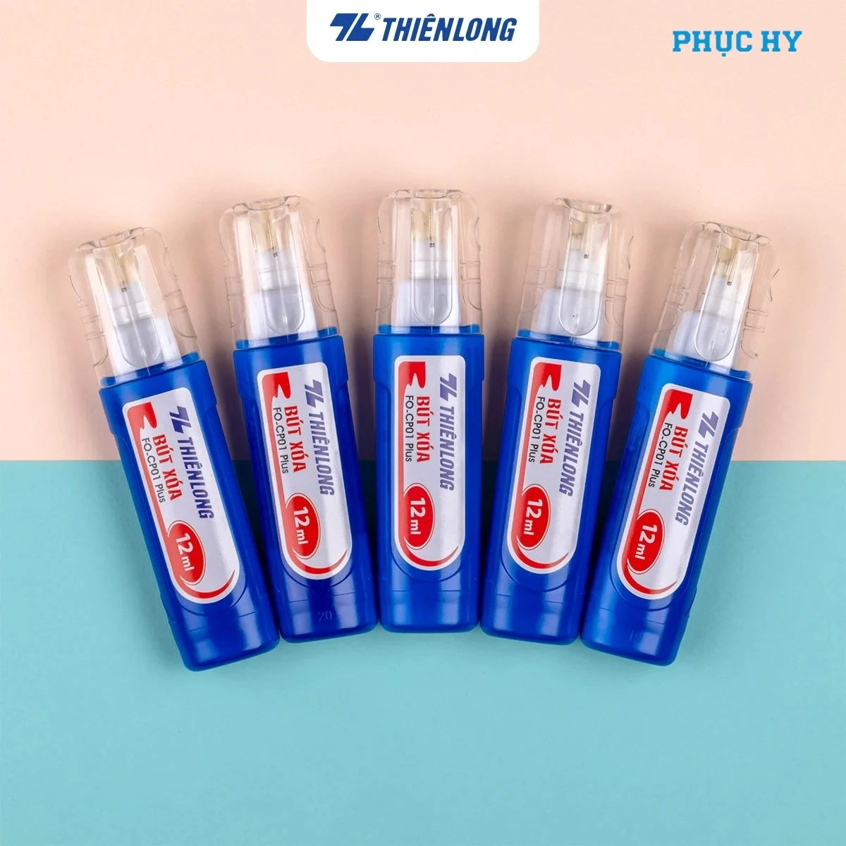 Bộ 5 bút xóa nước FlexOffice FO-CP01 Plus 12ml màu xanh