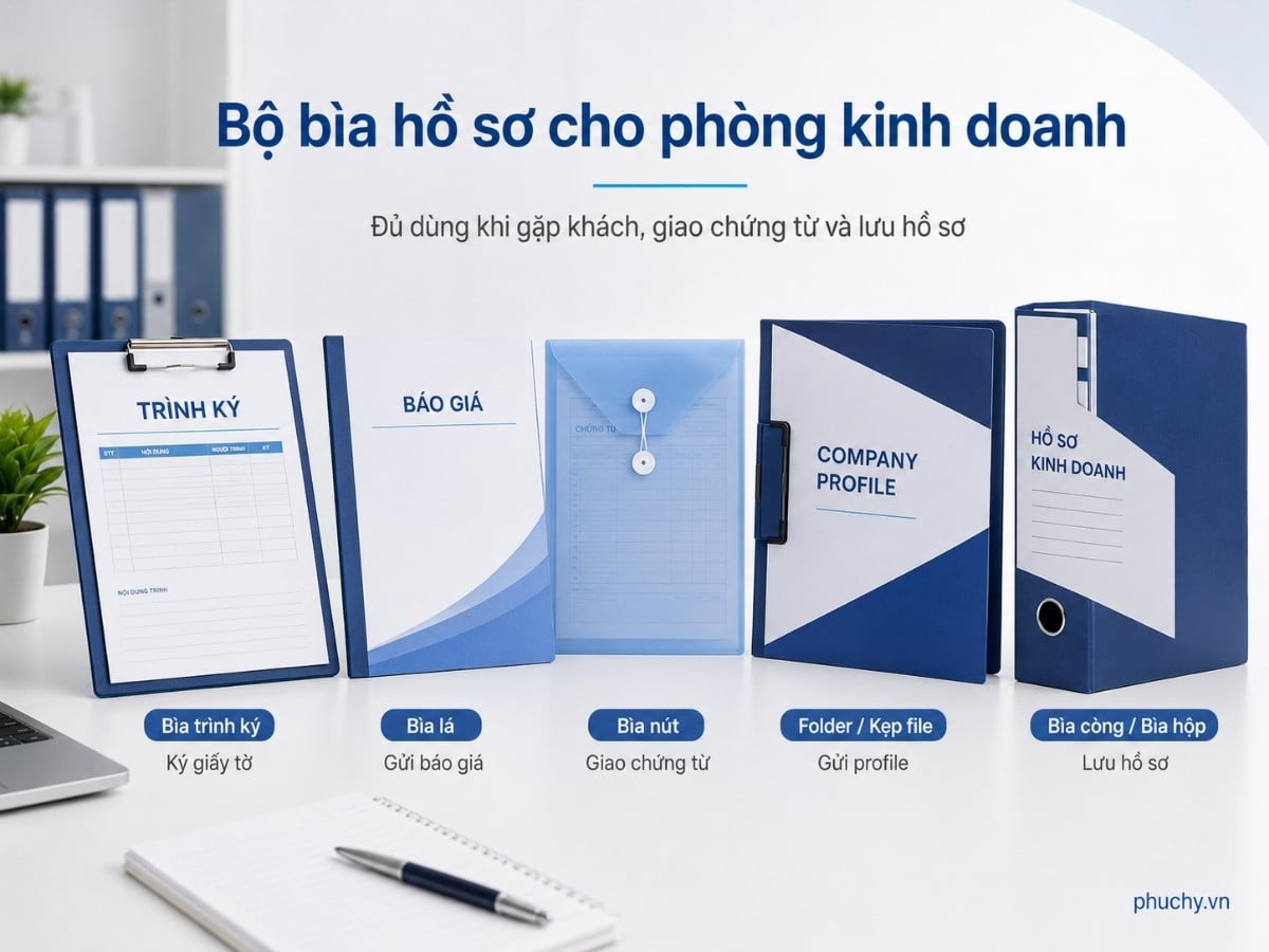 Bộ bìa hồ sơ tiêu chuẩn cho phòng kinh doanh