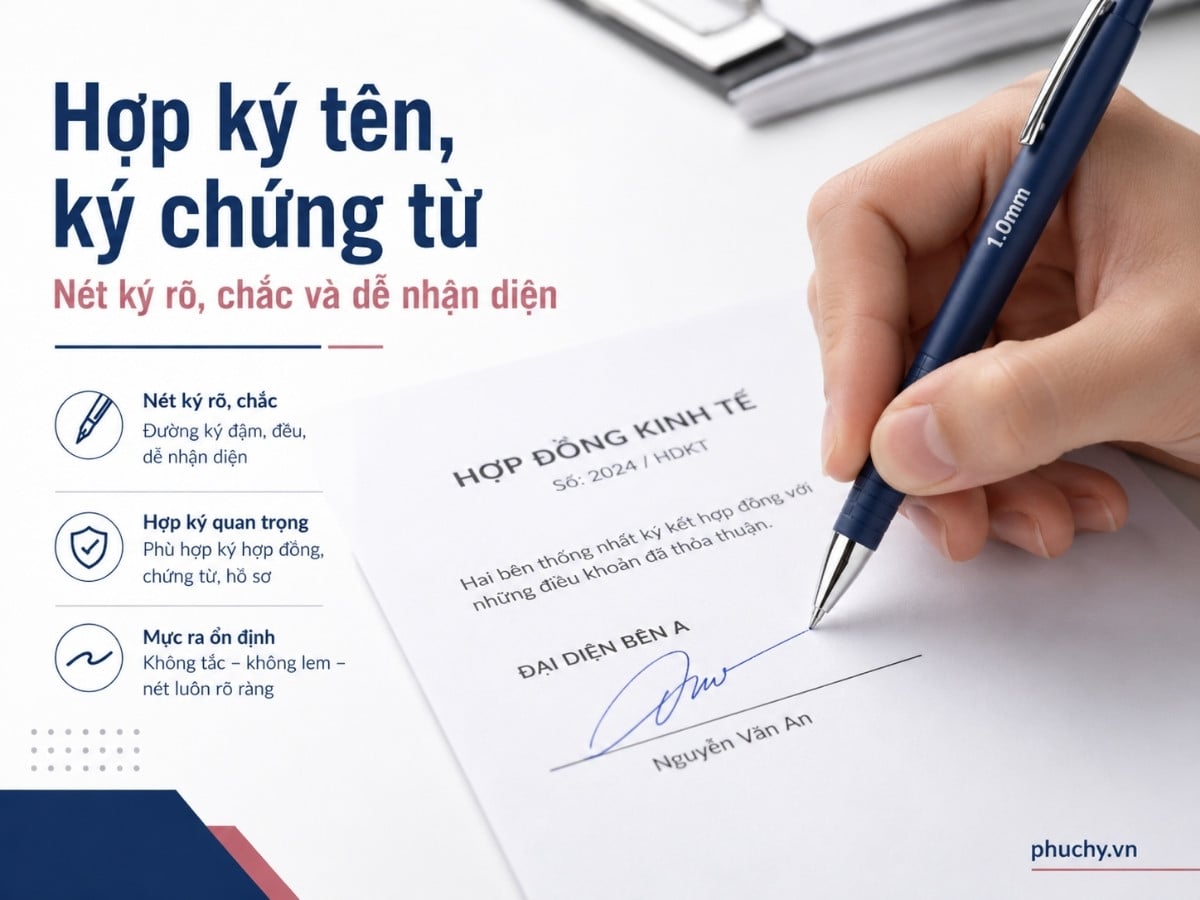 Bút bi 1.0mm ký chứng từ hợp đồng