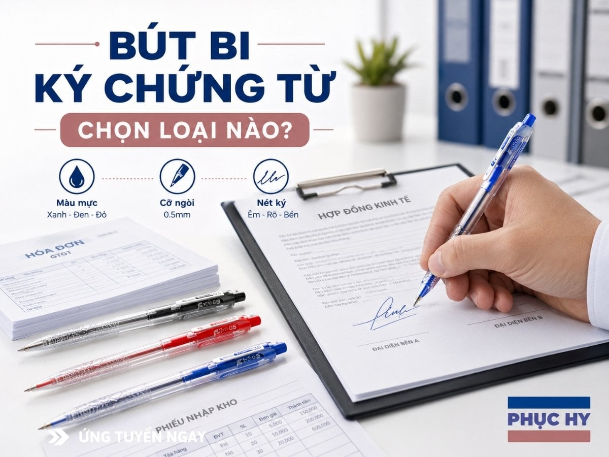 Bút bi ký chứng từ hóa đơn hợp đồng
