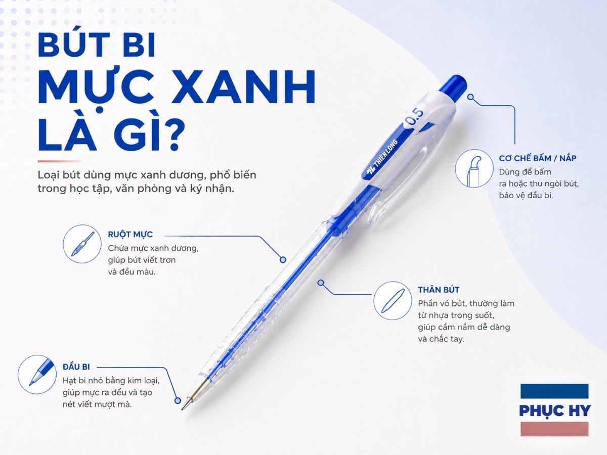 Bút bi mực xanh là gì